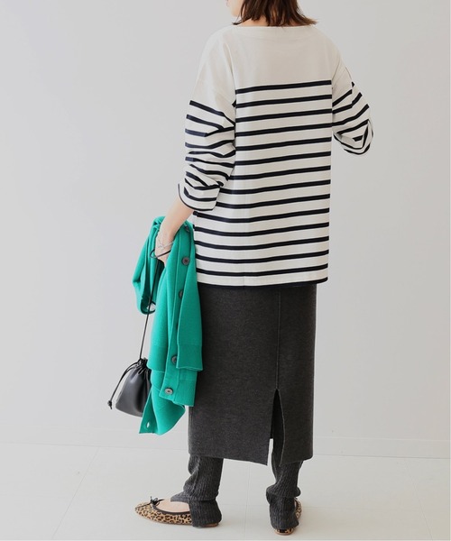 SLOBE IENA(スローブイエナ)の「20/2 パネルボーダープルオーバー【手洗い可能】◆(Tシャツ/カットソー・レディース・チャコールグレー/ネイビー/ブラウン・FREE)」の22枚目の写真