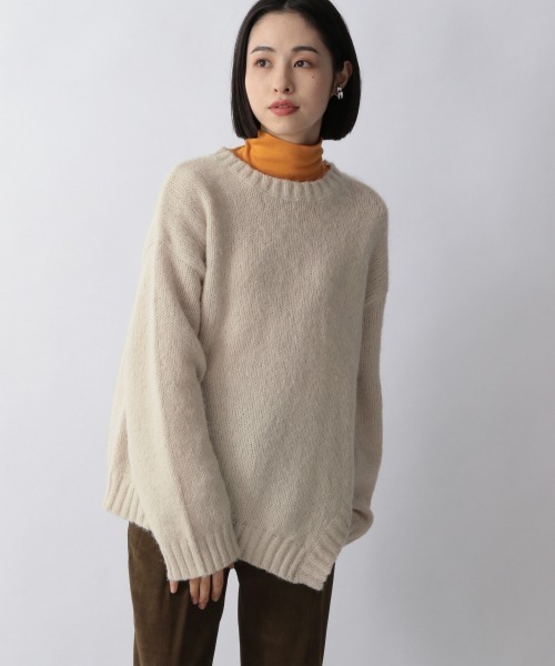 RMK様へ⭐️一回試着短時間⭐️アルページュストーリー　ファー付きニット　サンプル品 Arpege story アルページュストーリー ラメニットミニワンピ ブルーM