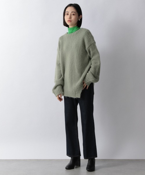 LOWRYS FARM(ローリーズファーム)の「モヘヤライクアシメプルオーバーLS 254798(ニット/セーター・レディース・ブラック/グリーン/アイボリー・FREE)」の7枚目の写真