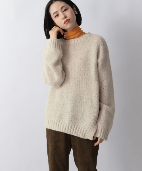 LOWRYS FARM(ローリーズファーム)の「モヘヤライクアシメプルオーバーLS 254798(ニット/セーター・レディース・ブラック/グリーン/アイボリー・FREE)」の8枚目の写真