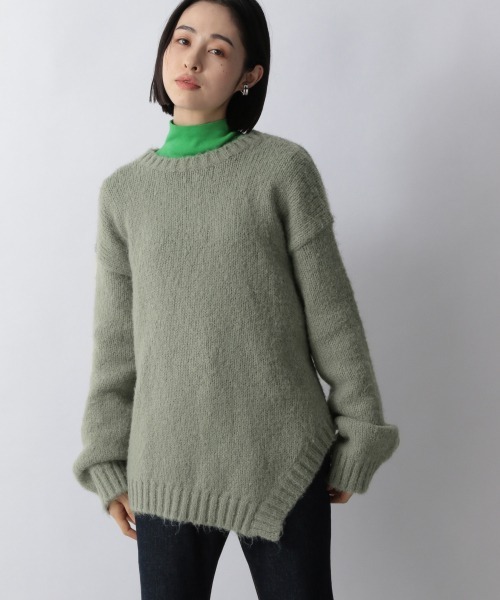LOWRYS FARM(ローリーズファーム)の「モヘヤライクアシメプルオーバーLS 254798(ニット/セーター・レディース・ブラック/グリーン/アイボリー・FREE)」の10枚目の写真