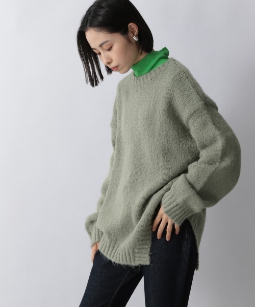 LOWRYS FARM(ローリーズファーム)の「モヘヤライクアシメプルオーバーLS 254798(ニット/セーター・レディース・ブラック/グリーン/アイボリー・FREE)」の11枚目の写真