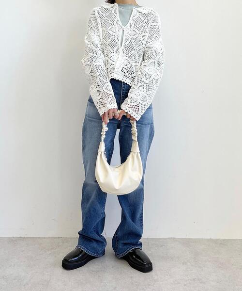 CITEN（シテン）の「＜CITEN（シテン）＞2WAY ギャザー ハンドル バッグ（ハンドバッグ・レディース・ブラック/オフホワイト・FREE）」の4枚目の写真