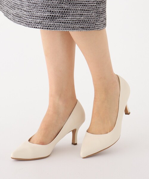 OPAQUE.CLIP(オペークドットクリップ)の「◆ポインテッドトウベーシックパンプス【抗菌防臭加工/WEB限定カラー】(パンプス・レディース・ホワイト/ブラック/ダークグリーン/ネイビー/グレー/ライトベージュ・01/02/03)」の1枚目の写真
