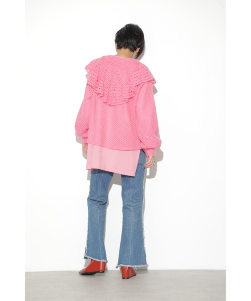 mag.by c（マグバイシー）の「フリルカラーカーディガン（カーディガン/ボレロ・レディース・ピンク/グリーン/ブラック・ONE SIZE）」の6枚目の写真