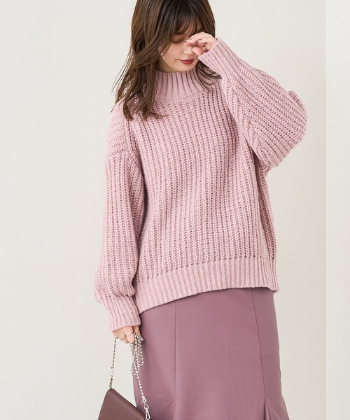 natural couture（ナチュラルクチュール）の「ざっくりゆるニット（ニット/セーター・レディース・アイボリー/ブラック/ベージュ/ミント/ピンク・FREE）」の5枚目の写真