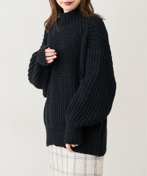 natural couture（ナチュラルクチュール）の「ざっくりゆるニット（ニット/セーター・レディース・アイボリー/ブラック/ベージュ/ミント/ピンク・FREE）」の2枚目の写真