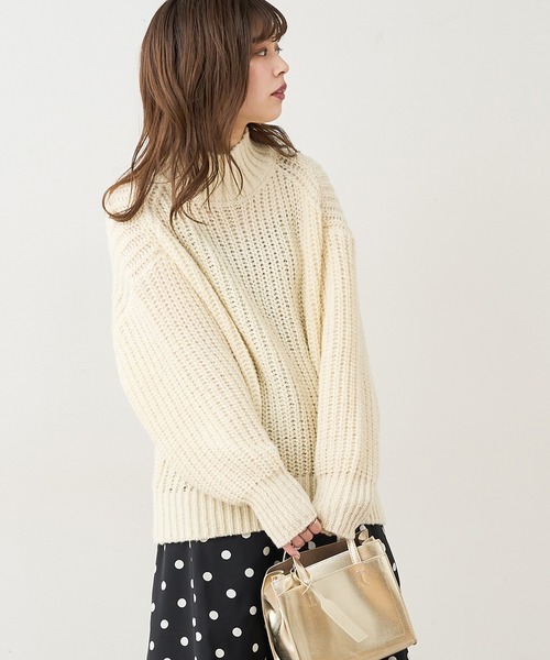 natural couture（ナチュラルクチュール）の「ざっくりゆるニット（ニット/セーター・レディース・アイボリー/ブラック/ベージュ/ミント/ピンク・FREE）」の17枚目の写真