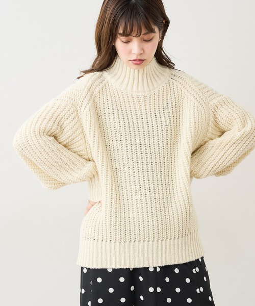 natural couture（ナチュラルクチュール）の「ざっくりゆるニット（ニット/セーター・レディース・アイボリー/ブラック/ベージュ/ミント/ピンク・FREE）」の7枚目の写真