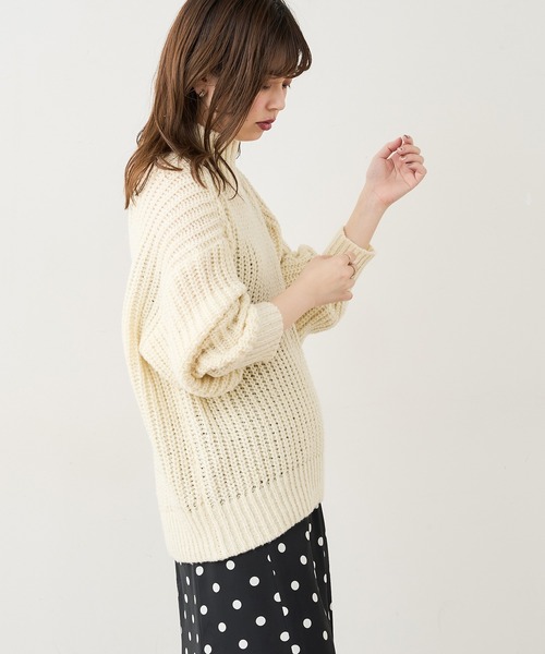 natural couture（ナチュラルクチュール）の「ざっくりゆるニット（ニット/セーター・レディース・アイボリー/ブラック/ベージュ/ミント/ピンク・FREE）」の21枚目の写真