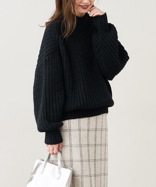 natural couture（ナチュラルクチュール）の「ざっくりゆるニット（ニット/セーター・レディース・アイボリー/ブラック/ベージュ/ミント/ピンク・FREE）」の13枚目の写真