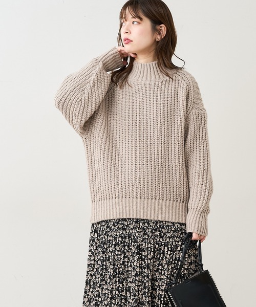 natural couture（ナチュラルクチュール）の「ざっくりゆるニット（ニット/セーター・レディース・アイボリー/ブラック/ベージュ/ミント/ピンク・FREE）」の8枚目の写真