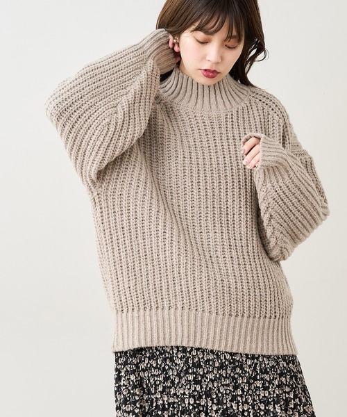 natural couture（ナチュラルクチュール）の「ざっくりゆるニット（ニット/セーター・レディース・アイボリー/ブラック/ベージュ/ミント/ピンク・FREE）」の18枚目の写真