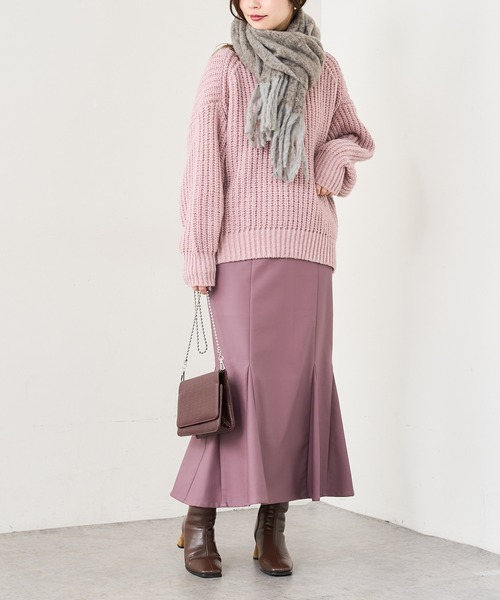 natural couture（ナチュラルクチュール）の「ざっくりゆるニット（ニット/セーター・レディース・アイボリー/ブラック/ベージュ/ミント/ピンク・FREE）」の12枚目の写真