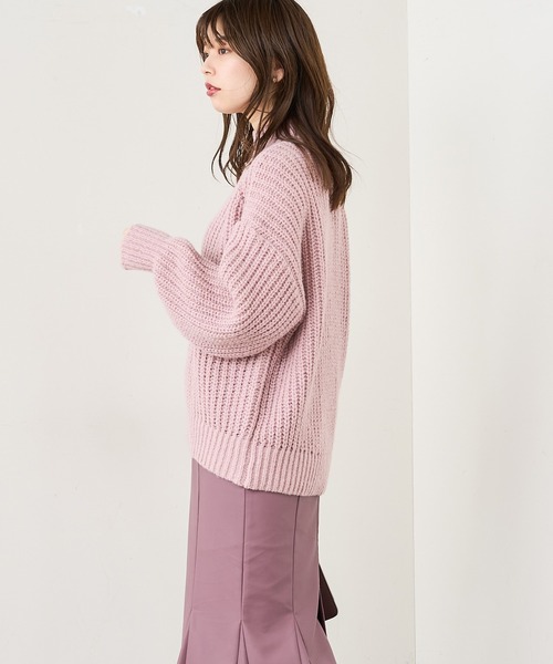 natural couture（ナチュラルクチュール）の「ざっくりゆるニット（ニット/セーター・レディース・アイボリー/ブラック/ベージュ/ミント/ピンク・FREE）」の9枚目の写真