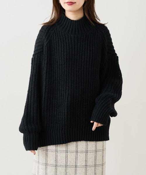 natural couture（ナチュラルクチュール）の「ざっくりゆるニット（ニット/セーター・レディース・アイボリー/ブラック/ベージュ/ミント/ピンク・FREE）」の15枚目の写真
