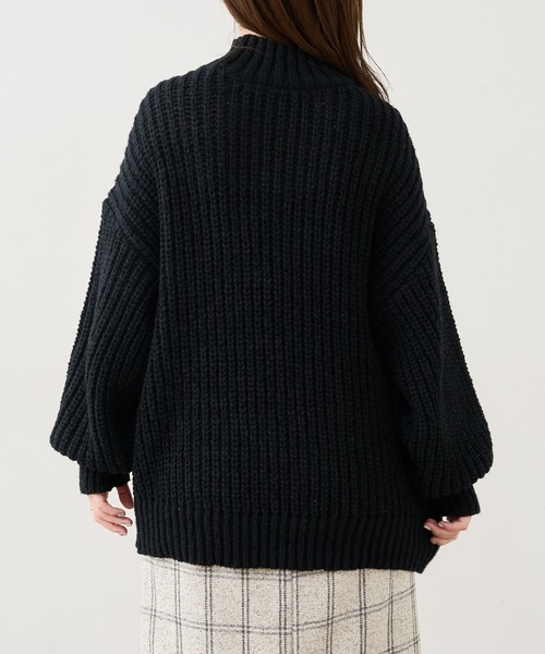 natural couture（ナチュラルクチュール）の「ざっくりゆるニット（ニット/セーター・レディース・アイボリー/ブラック/ベージュ/ミント/ピンク・FREE）」の6枚目の写真
