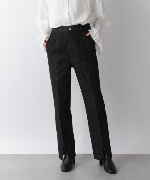 LOWRYS FARM（ローリーズファーム）の「フロントスリットデニムパンツ　260738（デニムパンツ・レディース・ブラック/ワンウォッシュ/アイボリー・SMALL/MEDIUM/LARGE）」の22枚目の写真