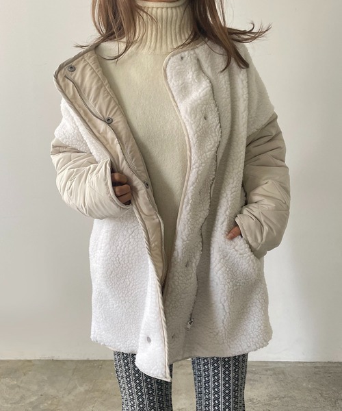 210nouve（トゥージュヌーブ）の「ボア×キルティングリバーシブル