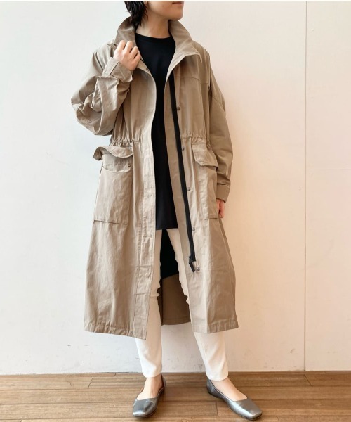 BEARDSLEY（ビアズリー）の「スタンドカラー ZIPUPコート（その他アウター・レディース・モカ/ブラック・FREE）」の2枚目の写真