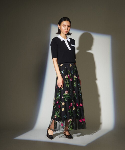 GRACE CLASS(グレースクラス)の「ボタニカルembスカート(スカート・レディース・カーキ/ブラック・36/38)」の11枚目の写真