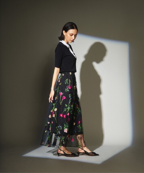 GRACE CLASS(グレースクラス)の「ボタニカルembスカート(スカート・レディース・カーキ/ブラック・36/38)」の12枚目の写真