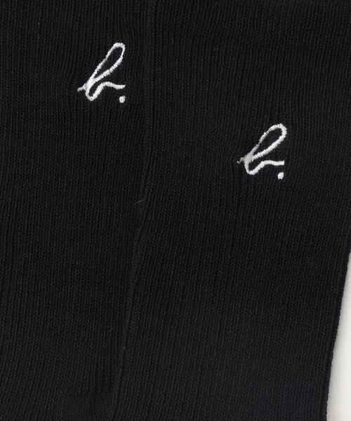 agnes b.（アニエスベー）の「AB43 E CHAUSSETTE キッズ b.ロゴソックス（ソックス/靴下・キッズ・ブラック・3/1/2）」の2枚目の写真