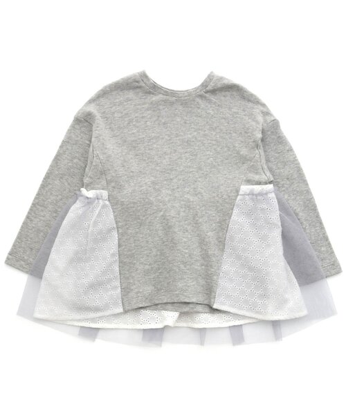 Seraph（セラフ）の「/バックシャン長袖Ｔシャツ（Tシャツ/カットソー・キッズ・グレー/ピンク/アイボリー/ミント・90/100/110/120/80/130/95/140）」の2枚目の写真