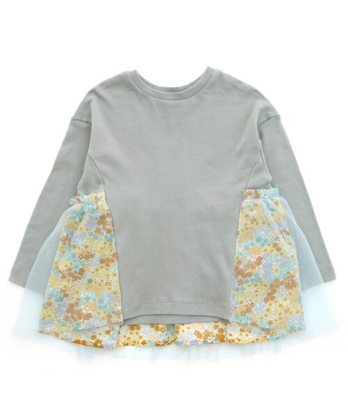 Seraph（セラフ）の「/バックシャン長袖Ｔシャツ（Tシャツ/カットソー・キッズ・グレー/ピンク/アイボリー/ミント・90/100/110/120/80/130/95/140）」の3枚目の写真