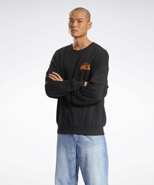 Reebok(リーボック)の「クラシックス レトロ アウトドア クルー スウェットシャツ / Classics Retro Outdoor Crew Sweatshirt(スウェット・メンズ・ライトグレー/ブラック/アイボリー・SMALL/MEDIUM/LARGE/X-LARGE/XX-LARGE/X-SMALL/XXX-LARGE)」の4枚目の写真