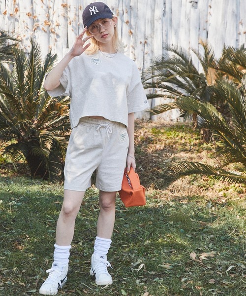 DISCUS ATHLETIC(ディスカス アスレチック)の「DISCUS ATHLETIC/ディスカス アスレチック クロップド丈 コットン半袖Tシャツ<セットアップ可能>(Tシャツ/カットソー・レディース・オレンジ/イエロー/ホワイト/杢グレー/ラベンダー・L/M)」の16枚目の写真