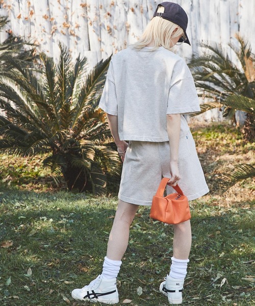 DISCUS ATHLETIC(ディスカス アスレチック)の「DISCUS ATHLETIC/ディスカス アスレチック クロップド丈 コットン半袖Tシャツ<セットアップ可能>(Tシャツ/カットソー・レディース・オレンジ/イエロー/ホワイト/杢グレー/ラベンダー・L/M)」の17枚目の写真