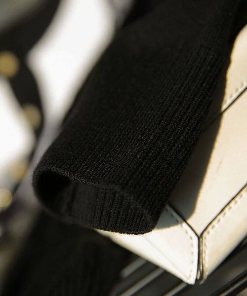 LOPASS（ロパス）の「バイカラー　レース付き　ニットカーディガン（カーディガン/ボレロ・レディース・ブラック・LARGE/MEDIUM）」の4枚目の写真