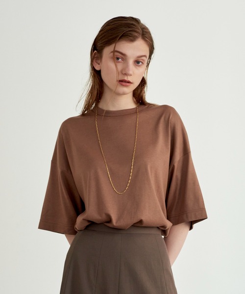 N.O.R.C by the line（ノークバイザライン）の「マルチファンクションＴシャツ（Tシャツ/カットソー・レディース・ブラウン/カーキ・S/M/XXL）」の2枚目の写真