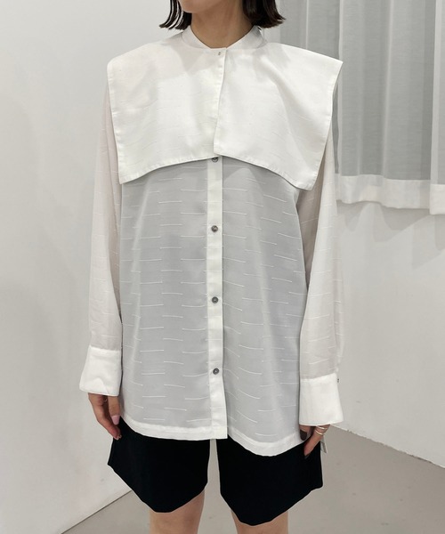 CAPRICIEUX LE'MAGE(カプリシューレマージュ)の「取外しスクエアカラーシャツ(シャツ/ブラウス・レディース・ホワイト/ブラック・FREE)」の13枚目の写真