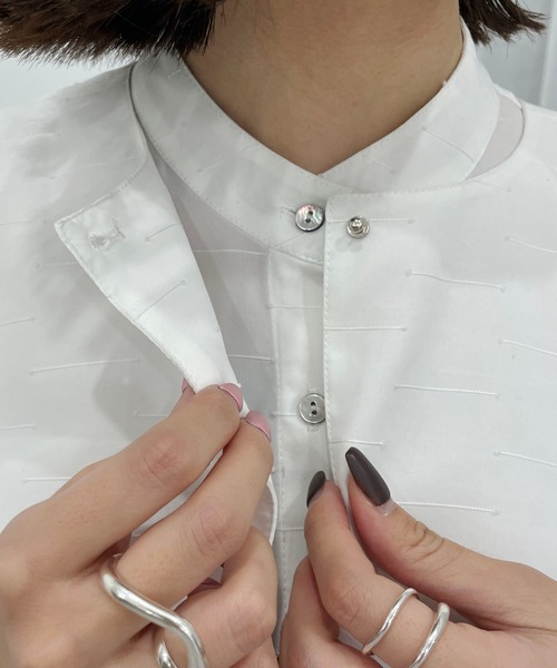 CAPRICIEUX LE'MAGE(カプリシューレマージュ)の「取外しスクエアカラーシャツ(シャツ/ブラウス・レディース・ホワイト/ブラック・FREE)」の18枚目の写真