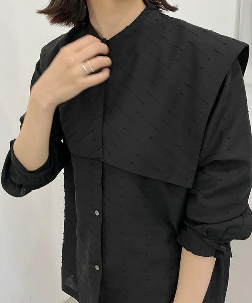 CAPRICIEUX LE'MAGE(カプリシューレマージュ)の「取外しスクエアカラーシャツ(シャツ/ブラウス・レディース・ホワイト/ブラック・FREE)」の14枚目の写真