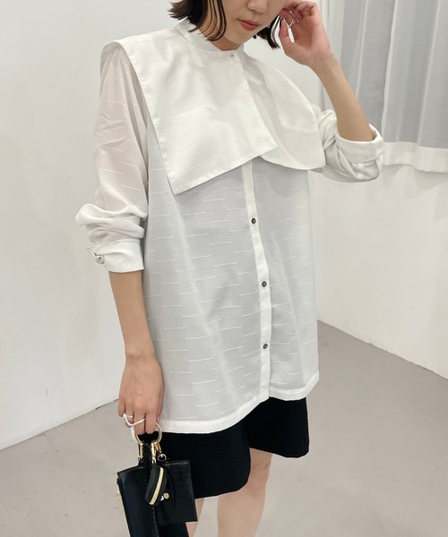 CAPRICIEUX LE'MAGE(カプリシューレマージュ)の「取外しスクエアカラーシャツ(シャツ/ブラウス・レディース・ホワイト/ブラック・FREE)」の11枚目の写真