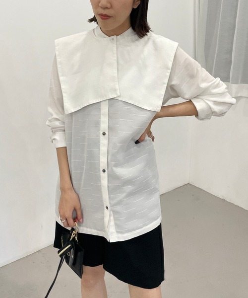 CAPRICIEUX LE'MAGE(カプリシューレマージュ)の「取外しスクエアカラーシャツ(シャツ/ブラウス・レディース・ホワイト/ブラック・FREE)」の20枚目の写真