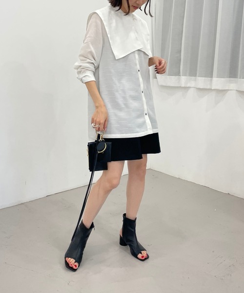 CAPRICIEUX LE'MAGE(カプリシューレマージュ)の「取外しスクエアカラーシャツ(シャツ/ブラウス・レディース・ホワイト/ブラック・FREE)」の16枚目の写真