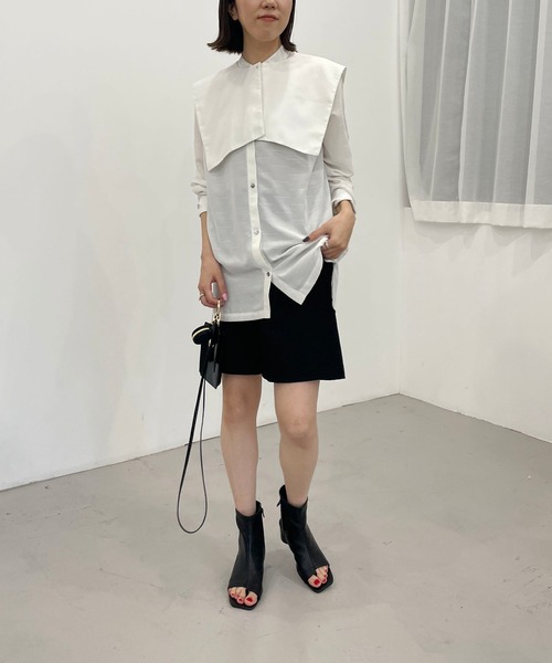 CAPRICIEUX LE'MAGE(カプリシューレマージュ)の「取外しスクエアカラーシャツ(シャツ/ブラウス・レディース・ホワイト/ブラック・FREE)」の21枚目の写真