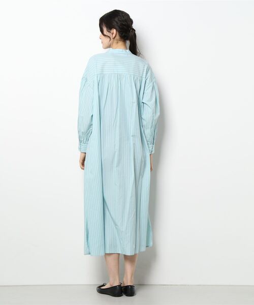 archives（アルシーヴ）の「【入荷禁止】ストライプボリュームスリーブシャツワンピース（シャツワンピース・レディース・ブルー/オフホワイト/ネイビー/ミント・MEDIUM）」の6枚目の写真