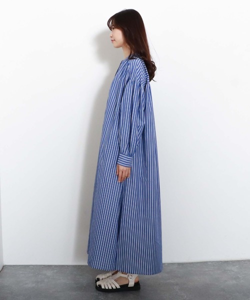 archives（アルシーヴ）の「【入荷禁止】ストライプボリュームスリーブシャツワンピース（シャツワンピース・レディース・ブルー/オフホワイト/ネイビー/ミント・MEDIUM）」の21枚目の写真