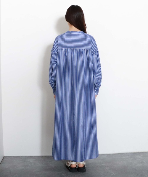 archives（アルシーヴ）の「【入荷禁止】ストライプボリュームスリーブシャツワンピース（シャツワンピース・レディース・ブルー/オフホワイト/ネイビー/ミント・MEDIUM）」の22枚目の写真