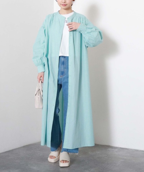 archives（アルシーヴ）の「【入荷禁止】ストライプボリュームスリーブシャツワンピース（シャツワンピース・レディース・ブルー/オフホワイト/ネイビー/ミント・MEDIUM）」の19枚目の写真