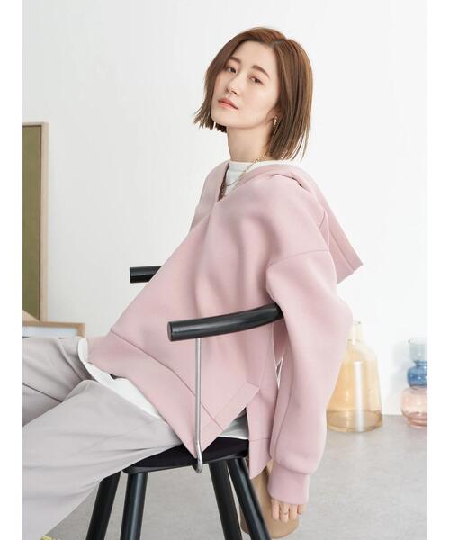 earth music&ecology(アースミュージックアンドエコロジー)の「ダンボールスキッパーパーカー*(パーカー・レディース・チャコールグレー/サックスブルー/ピンク/グレイッシュベージュ・FREE)」の17枚目の写真