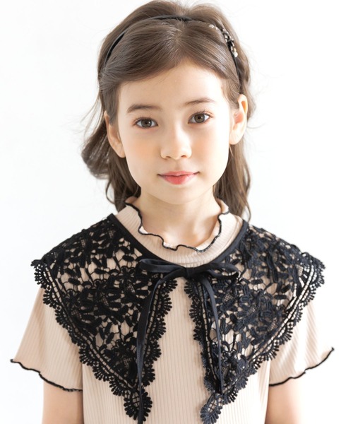 Bee des Bee(ビーデスビー)の「レース付け襟(付け襟・キッズ・ホワイト/ブラック・フリー)」の1枚目の写真