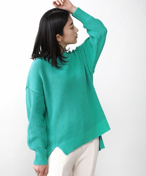 Bou Jeloud（ブージュルード）の「カラーBIGニットプルオーバー（ニット/セーター・レディース・オフホワイト/グリーン/オレンジ・FREE）」の14枚目の写真