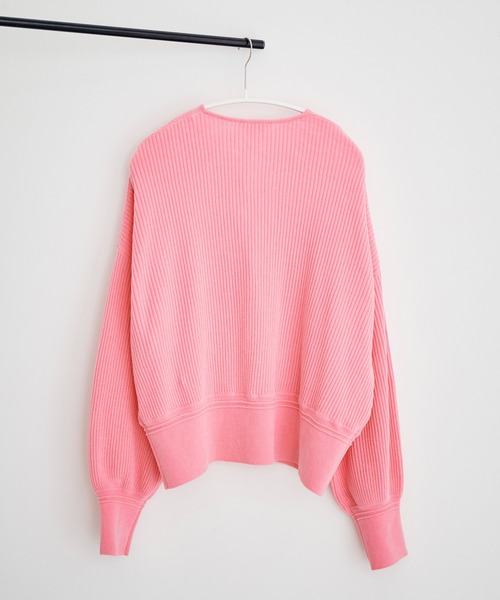 SALON adam et rope'（サロン アダム エ ロペ）の「【極上の肌ざわり】リブクルーネックカーディガン -CreamyCotton /クリーミーコットン-（カーディガン/ボレロ・レディース・パープル/グレー/オフホワイト/ピンク/イエロー・FREE）」の20枚目の写真