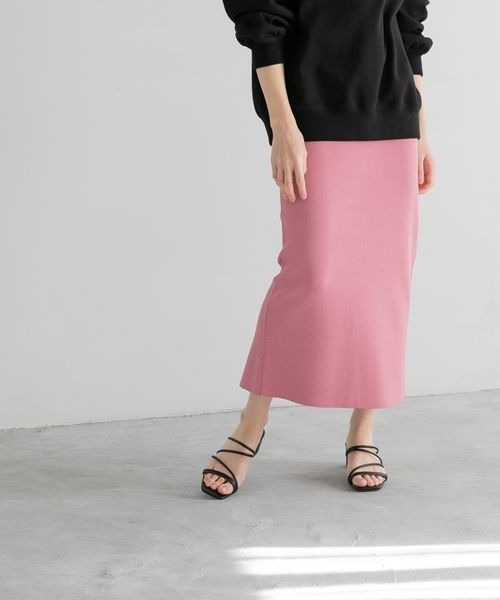 yuw（ユウ）の「ニットタイトスカート　266622（スカート・レディース・ブラック/グリーン/ピンク/レッド・FREE）」の3枚目の写真